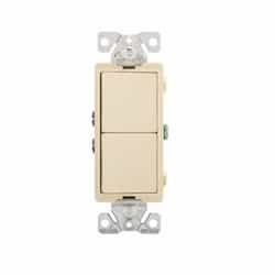 15 Amp Rocker Switch, Single Pole (2), 3-Way, 120V, Ivory, SP