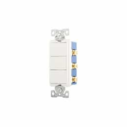 15 Amp Rocker Switch, Single Pole (3), 120V, White