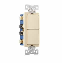 Eaton Wiring Two 15 Amp 3-Way Switches Rocker Switch, Auto Ground, Ivory