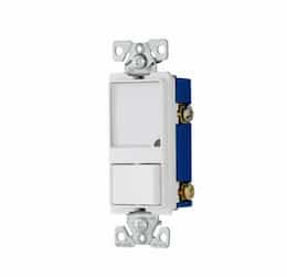 Eaton Wiring 15 Amp Single-Pole Light Switch w/Dimmable LED Nightlight, White