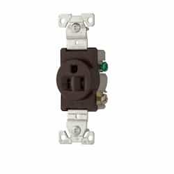 15 Amp 2P3W Single Receptacle, Commercial Grade, Brown