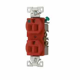 Eaton Wiring 15 Amp Duplex Receptacle, Hospital Grade, Red