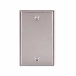 1-Gang Blank Wall Plate, Box Mount, Standard, Stainless Steel