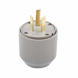 30 Amp Electric Plug, NEMA 10-30P, Grey