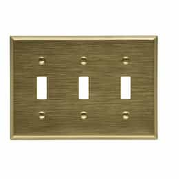 3G Wallplate, Brass Toggle, Standard Size