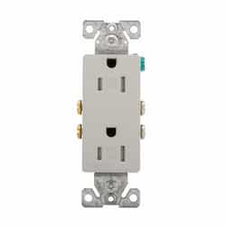 15 Amp TR Duplex Receptacle, 2-Pole, 3-Wire, 5-15R NEMA, 125V, White