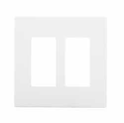 Eaton Wiring 2-Gang Screwless Wall Plate, Mid-Size, White Satin