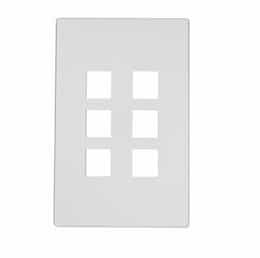 6-Port Modular Wall Plate, Mid-Size, Silver Granite