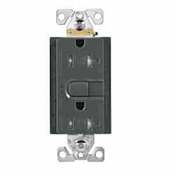 20 Amp GFCI Receptacle, Tamper Resistant, Silver Granite