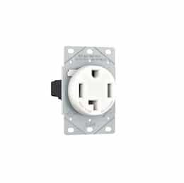 30A Power Receptacle, 3-Pole, 4-Wire, 125V/250V, White