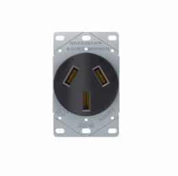 Eaton Wiring 50A Flush Mount Power Receptacle, 3-Pole,4 Wire, 125V/250V, BK