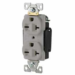 20A Modular Duplex Receptacle, 2-Pole, 3-Wire, 250V, Gray