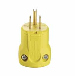 15 Amp Grip Plug, Nylon, 125V, Yellow