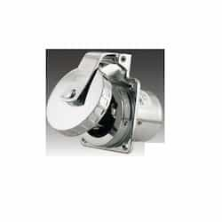 50 Amp Marine Grade Hull Inlet, 3-Pole, 4-Wire, 125V-250V, Chrome