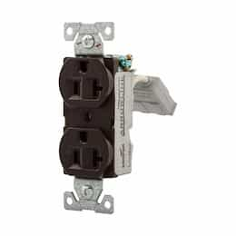 20A Modular Duplex Receptacle, HG, 2-Pole, 3-Wire, 125V, Black