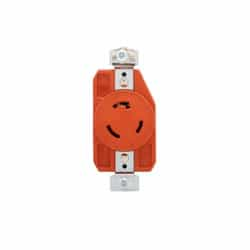 Eaton Wiring 20 Amp Single Receptacle, Isolated Ground, 2-Pole, 3-Wire, #14 - #8 AWG, 480V, Orange