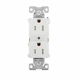 15 Amp Heavy Duty Duplex Receptacle, 2-Pole, 3-Wire, #14-10 AWG, 125V, Gray