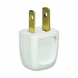 Eaton Wiring 10A Plug Easy Install, Non-Polarized, 2-Pole, 2-Wire, 125V, White