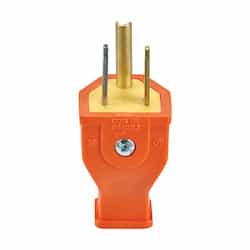 Eaton Wiring 15A Thermoplastic Plug, 2-Pole, 2-Wire, Straight, 125V, Orange