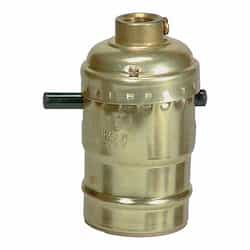 660W Lampholder, Push Thru, One-Circuit, Medium Base, 250V, Brass