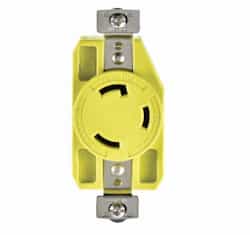 30 Amp Locking Plug, Corrosion Resistant, NEMA 5-30, Yellow