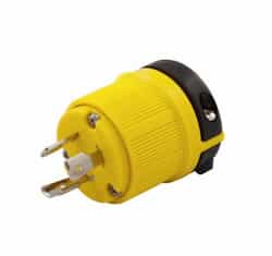 20 Amp Locking Connector, Corrosion Resistant, NEMA 6-20, Yellow
