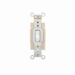 20 Amp Toggle Switch, #14-10 AWG, 4-Way, 120/277V, White