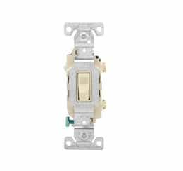 20 Amp Toggle Switch, Single Pole, 120/277V, Ivory