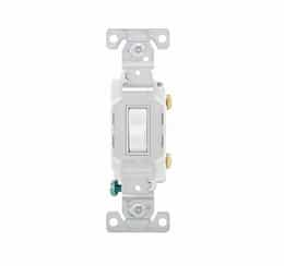 20 Amp Toggle Switch, Single Pole, 120/277V, White