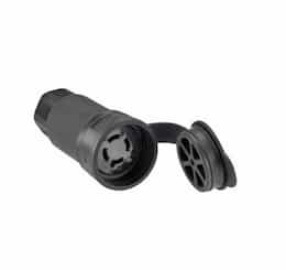 20 Amp Locking Connector, Watertight, NEMA L20-20, 347/600V, Black