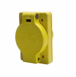 30 Amp Locking Receptacle, Industrial, NEMA L20-30, 347/600V, Yellow/Black