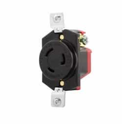 20 Amp Locking Receptacle, Industrial, NEMA L5-20, Yellow/Black