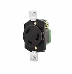 30 Amp Locking Receptacle, Industrial, NEMA L5-30, Black