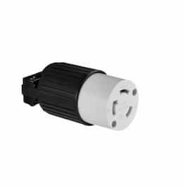 30 Amp Locking Connector, Industrial, NEMA L6-30, Black/White