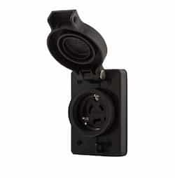 20 Amp Locking Receptacle, NEMA L7-20, 277V, Black