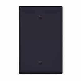 1-Gang Blank Wall Plate, Mid-Size, Polycarbonate, Black