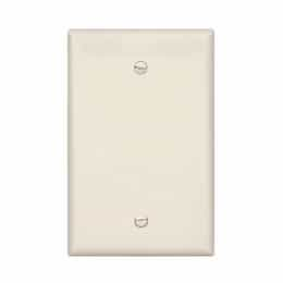 1-Gang Blank Wall Plate, Mid-Size, Polycarbonate, Light Almond