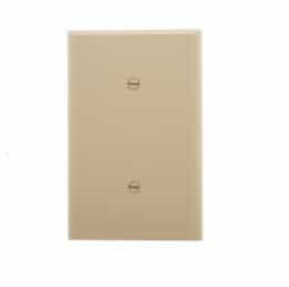 1-Gang Blank Wall Plate, Strap Mount, Mid-Size, Ivory