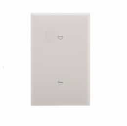 1-Gang Blank Wall Plate, Strap Mount, Mid-Size, White