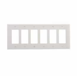 Eaton Wiring 6-Gang Decora Wall Plate, Mid-Size, Polycarbonate, White