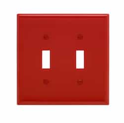 Eaton Wiring 2-Gang Toggle Wall Plate, Mid-Size, Polycarbonate, Red