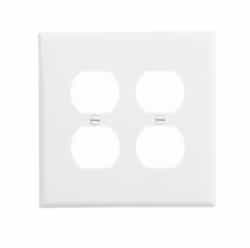 Eaton Wiring 2-Gang Duplex Wall Plate, Mid-Size, Polycarbonate, White