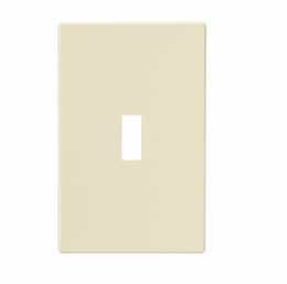 1-Gang Toggle Wall Plate, Mid-Size, Screwless, Almond