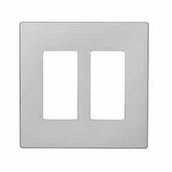 Eaton Wiring 2 Gang Screwless Wallplate, Silver Granite Finish