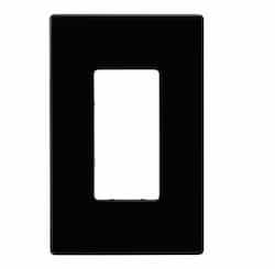 Eaton Wiring 1-Gang Decora Wall Plate, Mid-Size, Screwless, Black