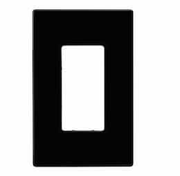 1-Gang Decorator Wall Plate, Mid-Size, Screwless, Black