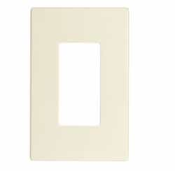 1-Gang Decora Wall Plate, Mid-Size, Screwless, Light Almond