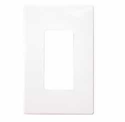 1-Gang Decorator Wall Plate, Mid-Size, Screwless, White