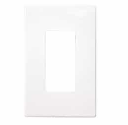 1-Gang Decorator Wall Plate, Mid-Size, Screwless, White