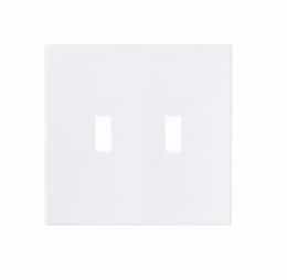 2-Gang Toggle Wall Plate, Mid-Size, Screwless, White